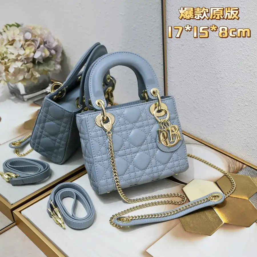 Dai Fei 3 Compartment Mini Bag with Blue Metal Clasp