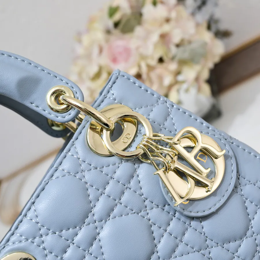 Dai Fei 3 Compartment Mini Bag with Blue Metal Clasp