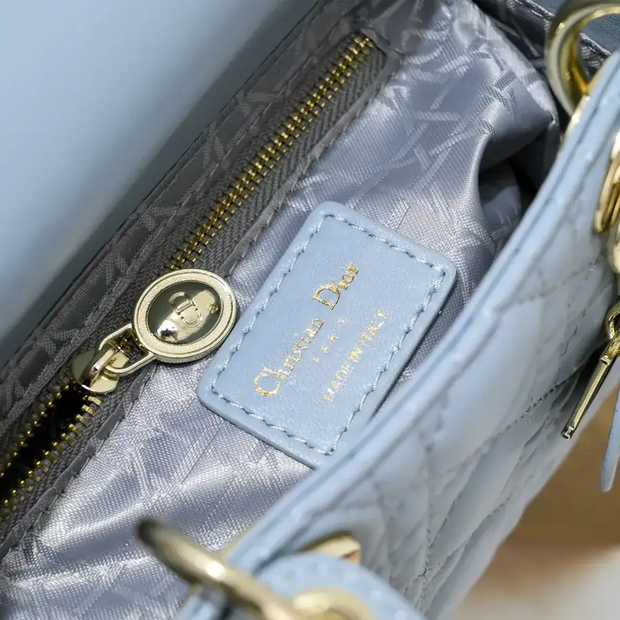 Dai Fei 3 Compartment Mini Bag with Blue Metal Clasp