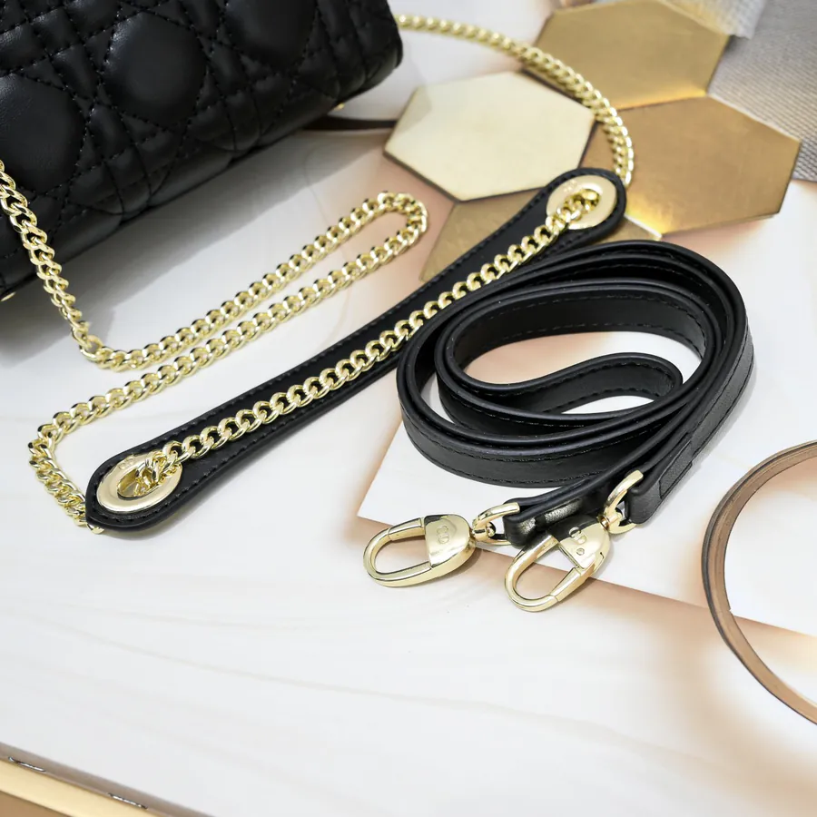 Dai Fei 3 Compartment Black Gold Zipper
