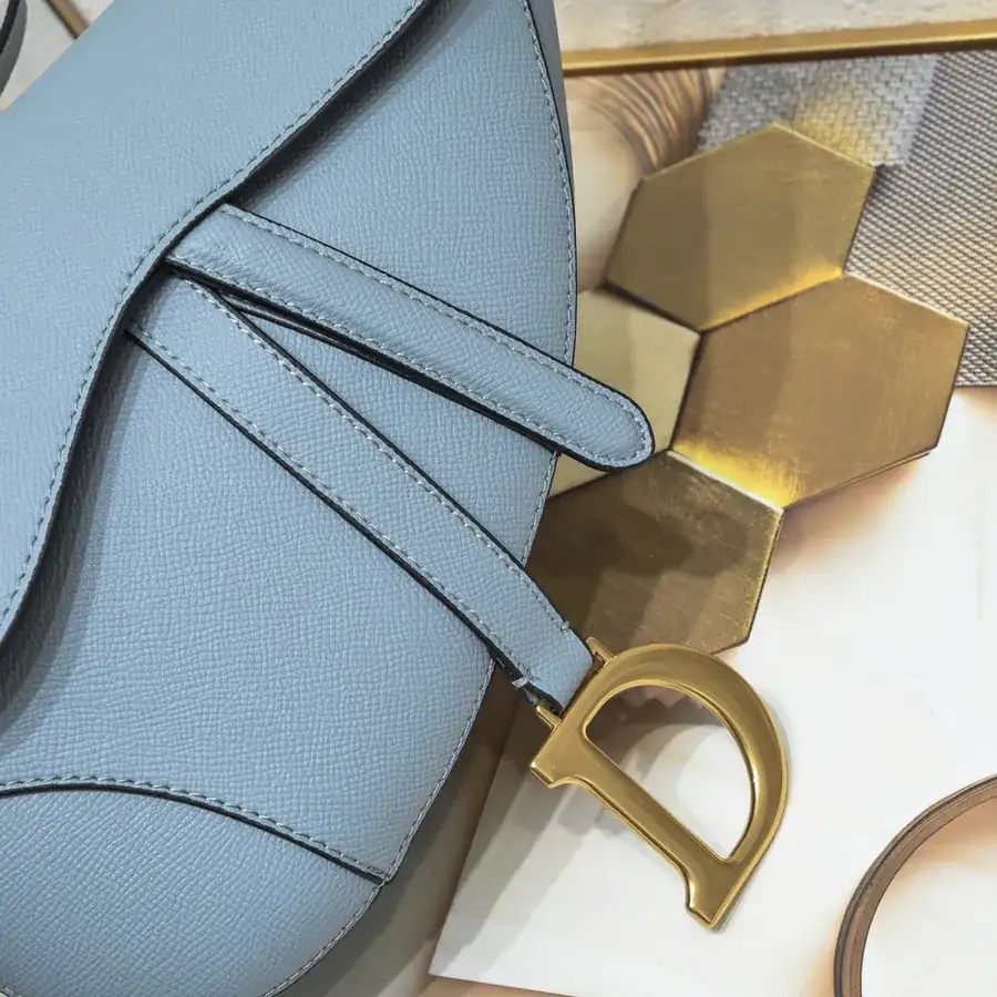 Saddle Blue Handprint Bucket Bag