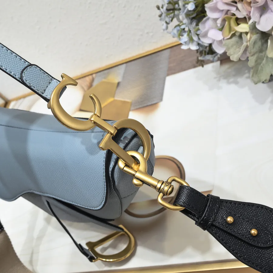 Saddle Blue Handprint Bucket Bag