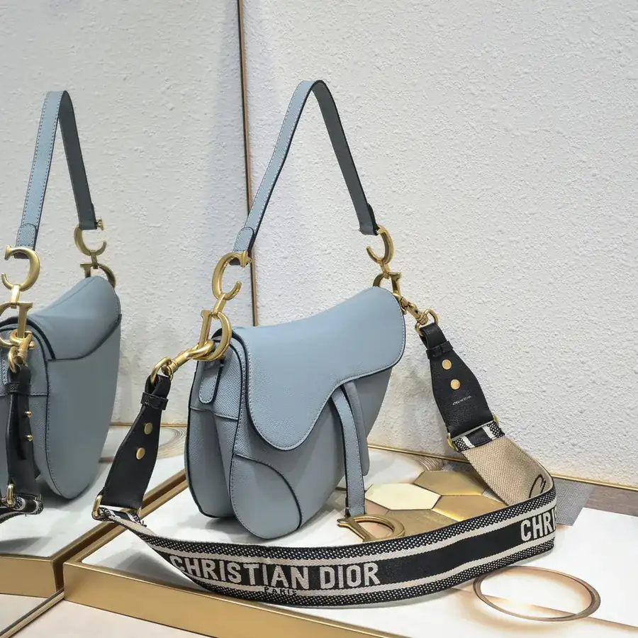 Saddle Blue Handprint Bucket Bag