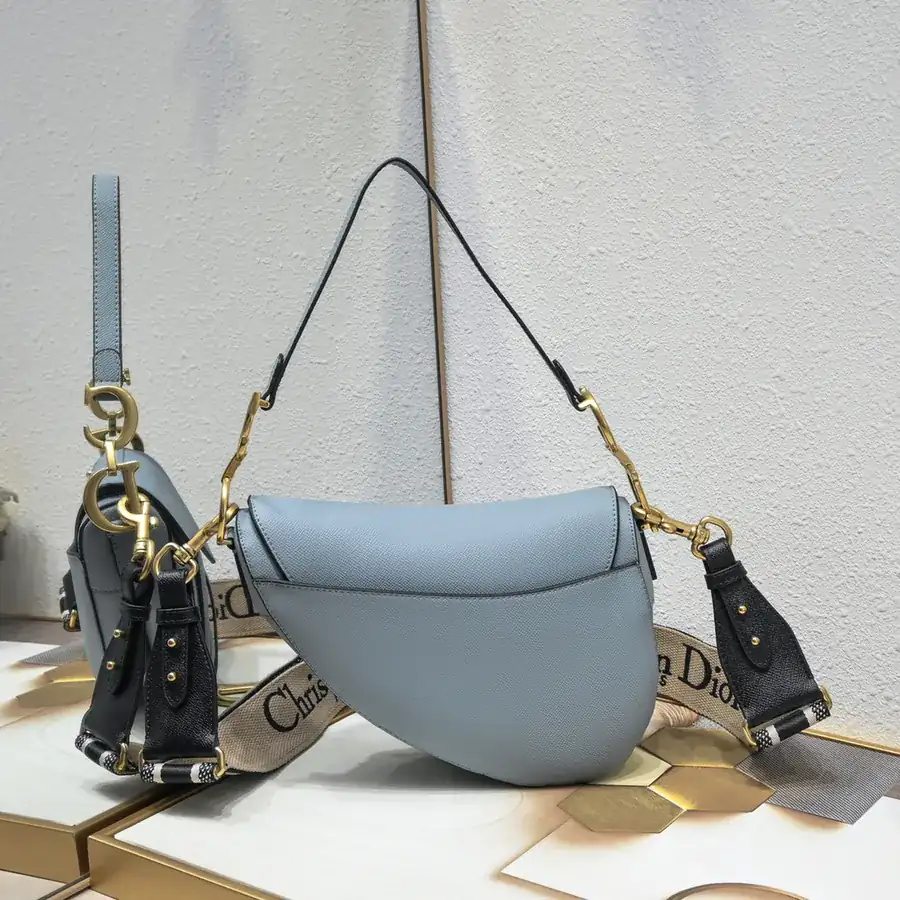 Saddle Blue Handprint Bucket Bag