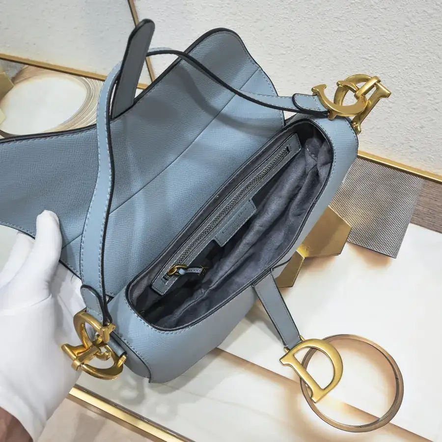 Saddle Blue Handprint Bucket Bag