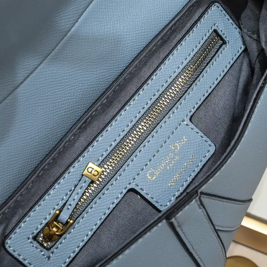 Saddle Blue Handprint Bucket Bag