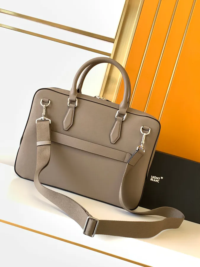 Mondaine New Style Briefcase Khaki, Grained Top Grain Calfskin