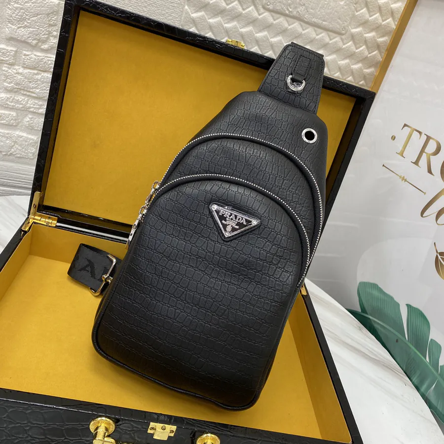PRADA Latest Men's Chest Bag Premium Calfskin, Stylish & Versatile