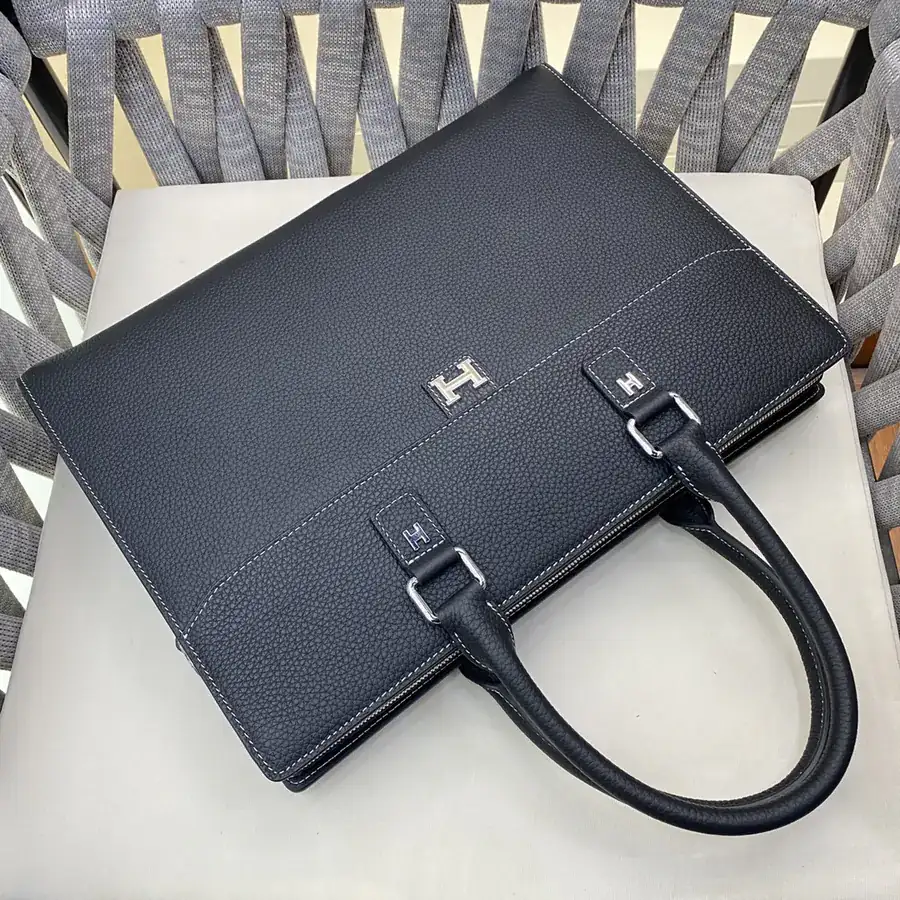 H House Casual Handbag Premium Leather Black, Blue, Terracotta