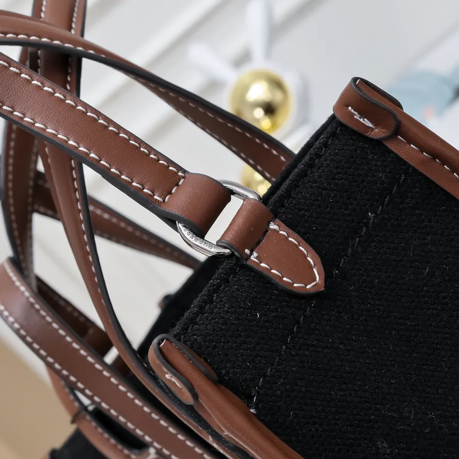 Freya Italian Tote Bag by B Dual tone Canvas and Leather