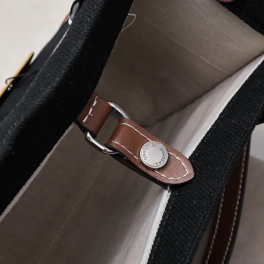 Freya Italian Tote Bag by B Dual tone Canvas and Leather