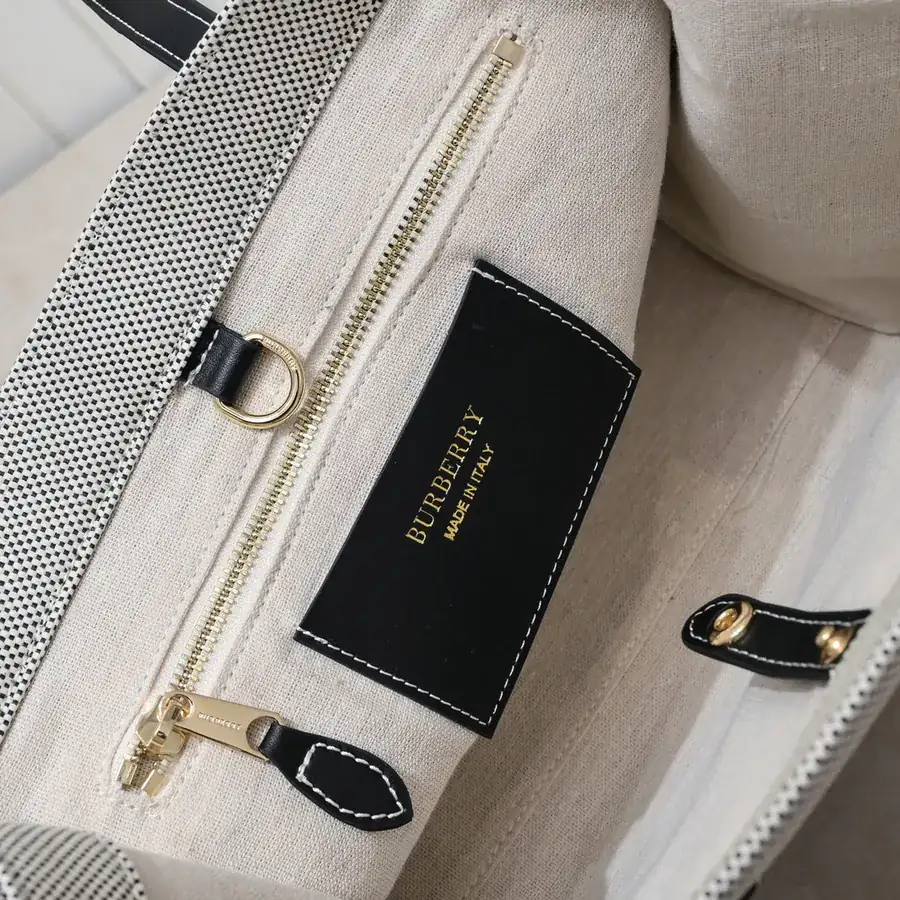 B House Freya Italian Tote Bag with Dual Color Canvas and Leather