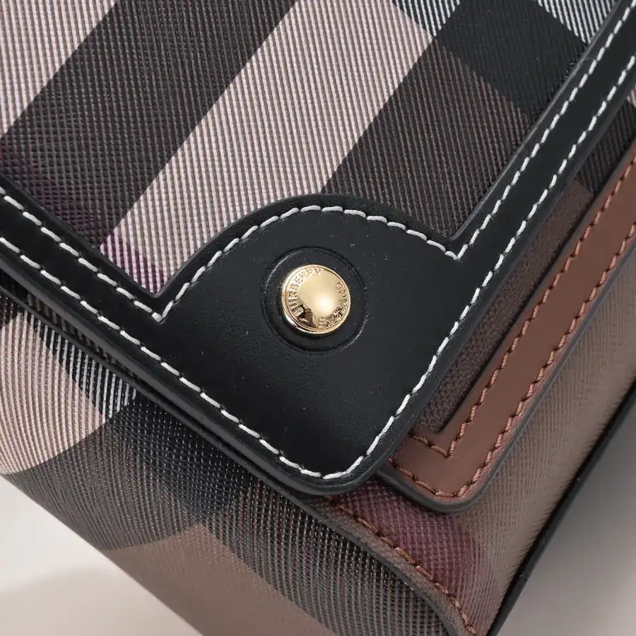 B Brand Upgraded Crossbody Bag with Brand Pattern and Embroidered Leather