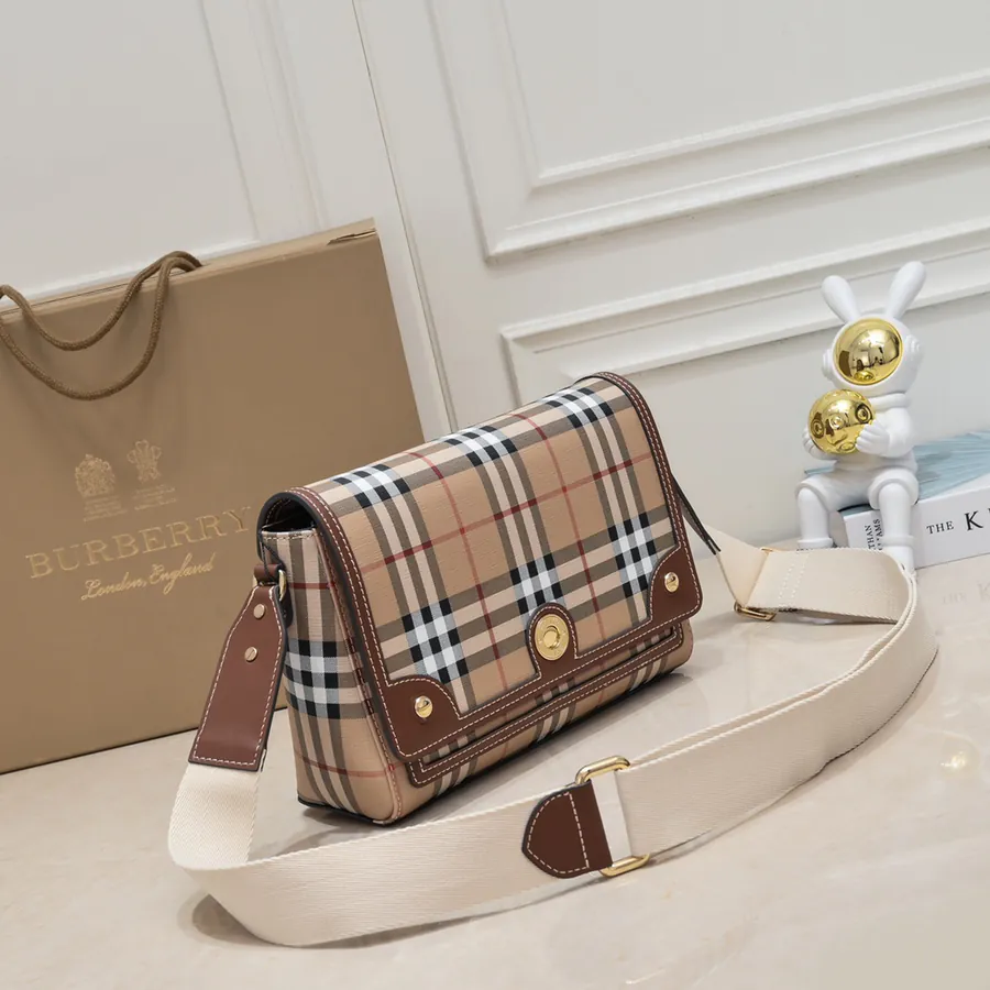 B Brand Upgraded Mini Crossbody Bag with Grained Calfskin and Vintage Pattern