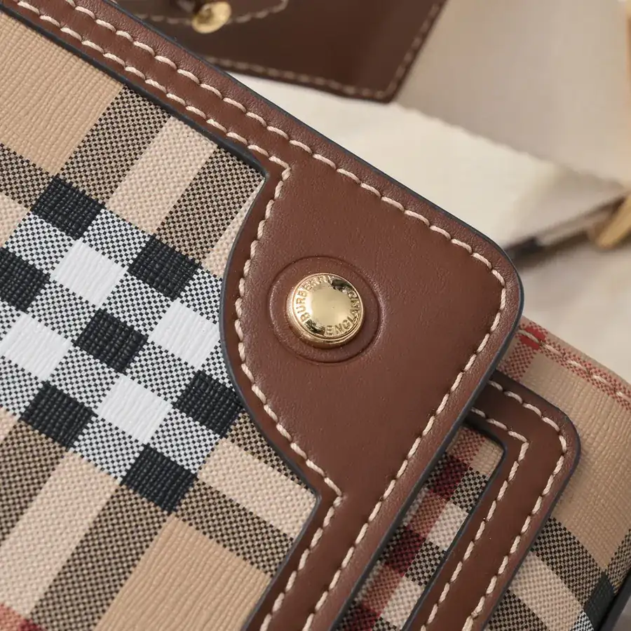 B Brand Upgraded Mini Crossbody Bag with Grained Calfskin and Vintage Pattern