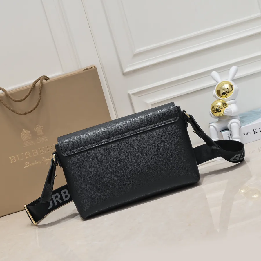 B Brand Vintage Bucket Bag with Grained Calfskin and Embroidered Logo