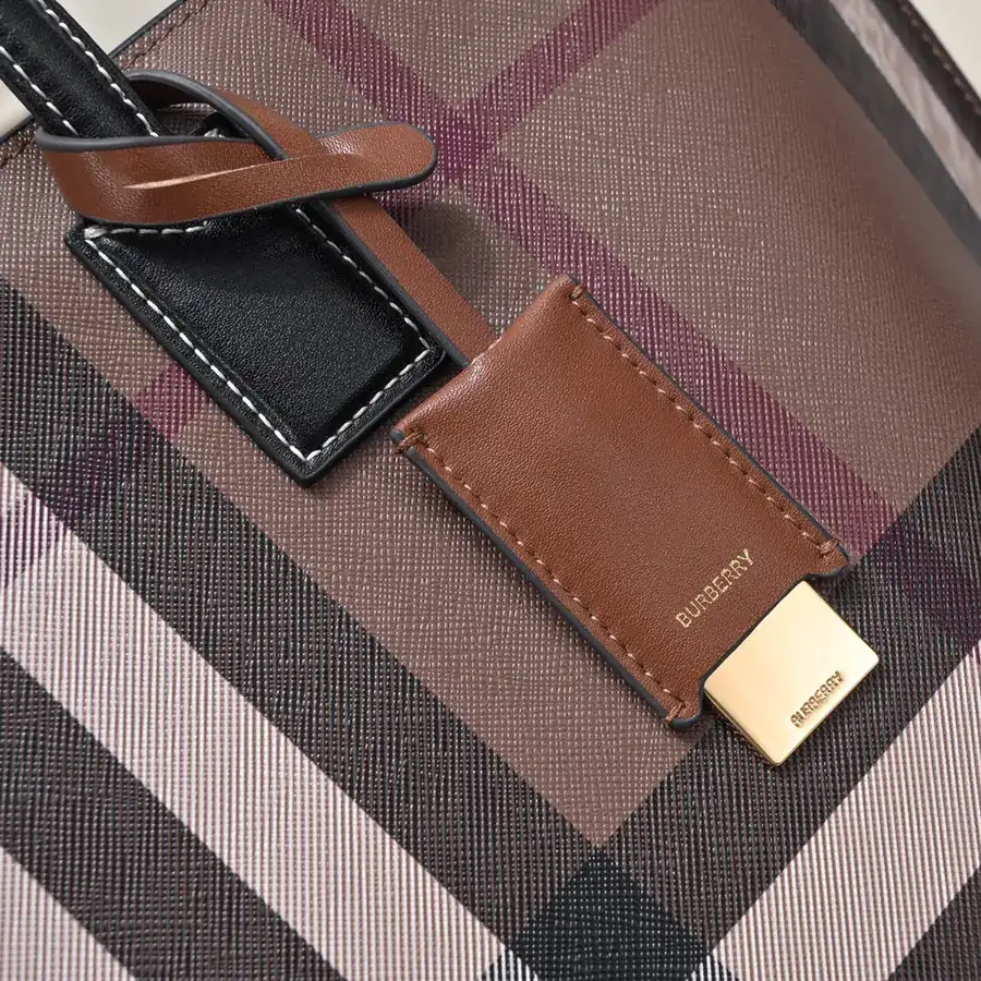 Bur's Upgraded Honeysuckle Brown Checkered Tote Bag
