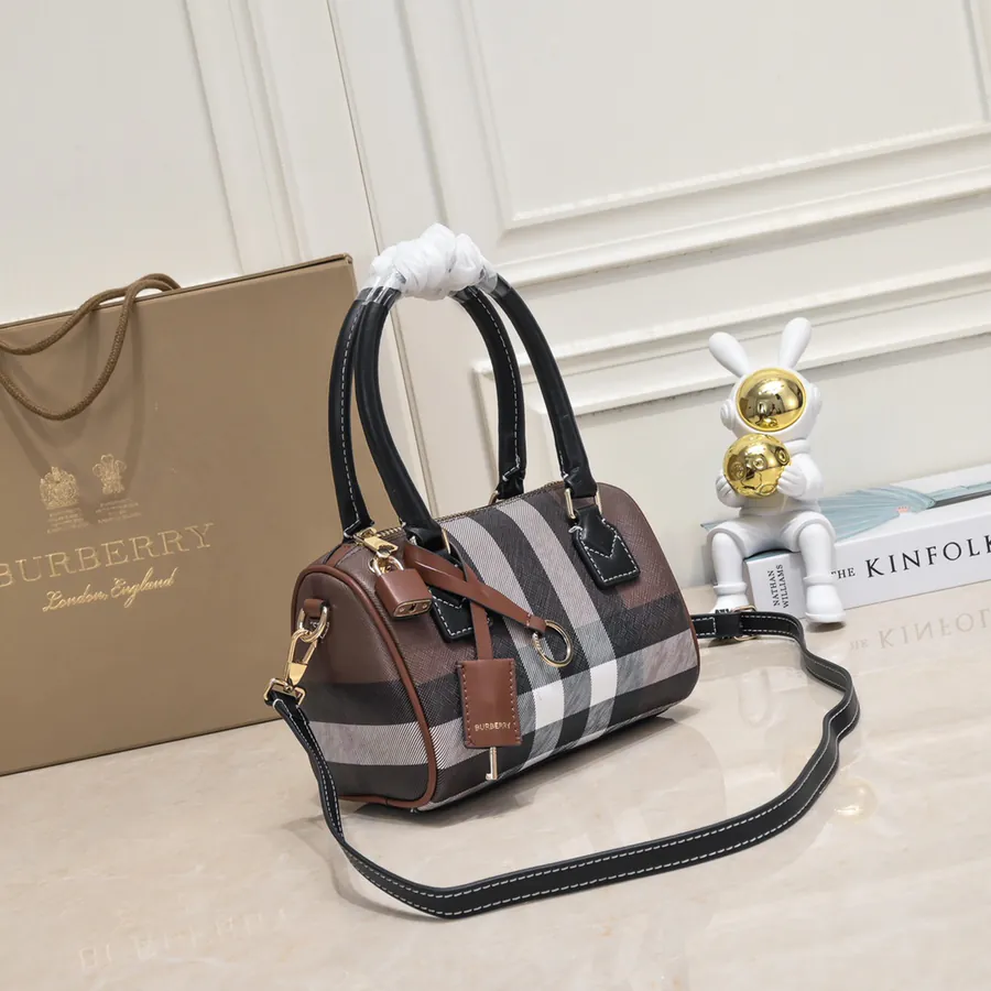 Bur Mini Bowling Bag in桦木棕格纹