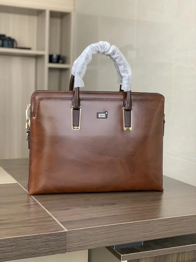 Montblanc Premium Leather Briefcase with Password Lock