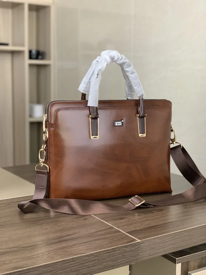 Montblanc Premium Leather Briefcase with Password Lock