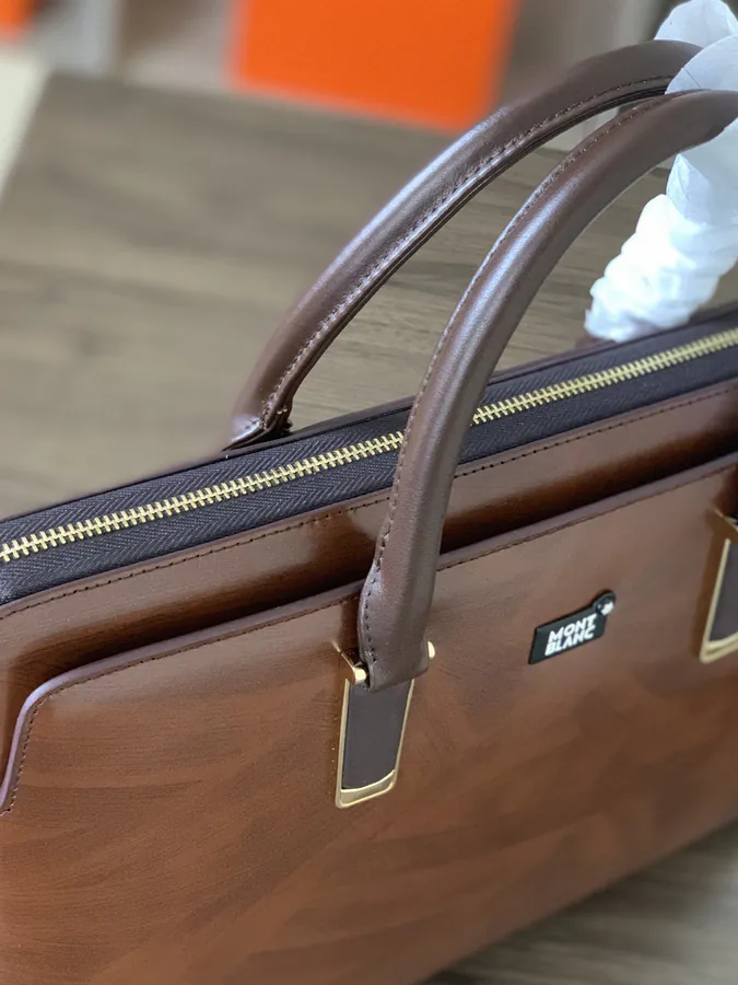 Montblanc Premium Leather Briefcase with Password Lock
