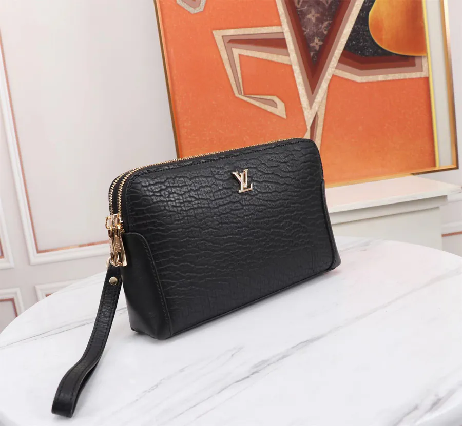 LV Double Zip Bucket Bag Premium Grained Calfskin