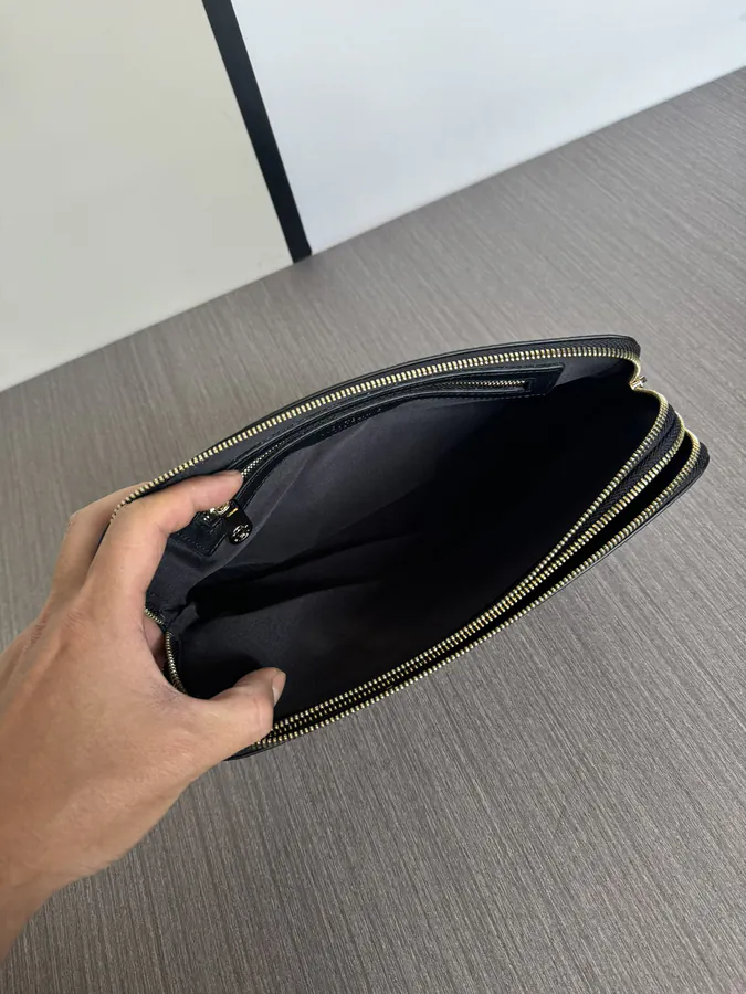 Mondaine Double Zip Password Lock Leather Tote