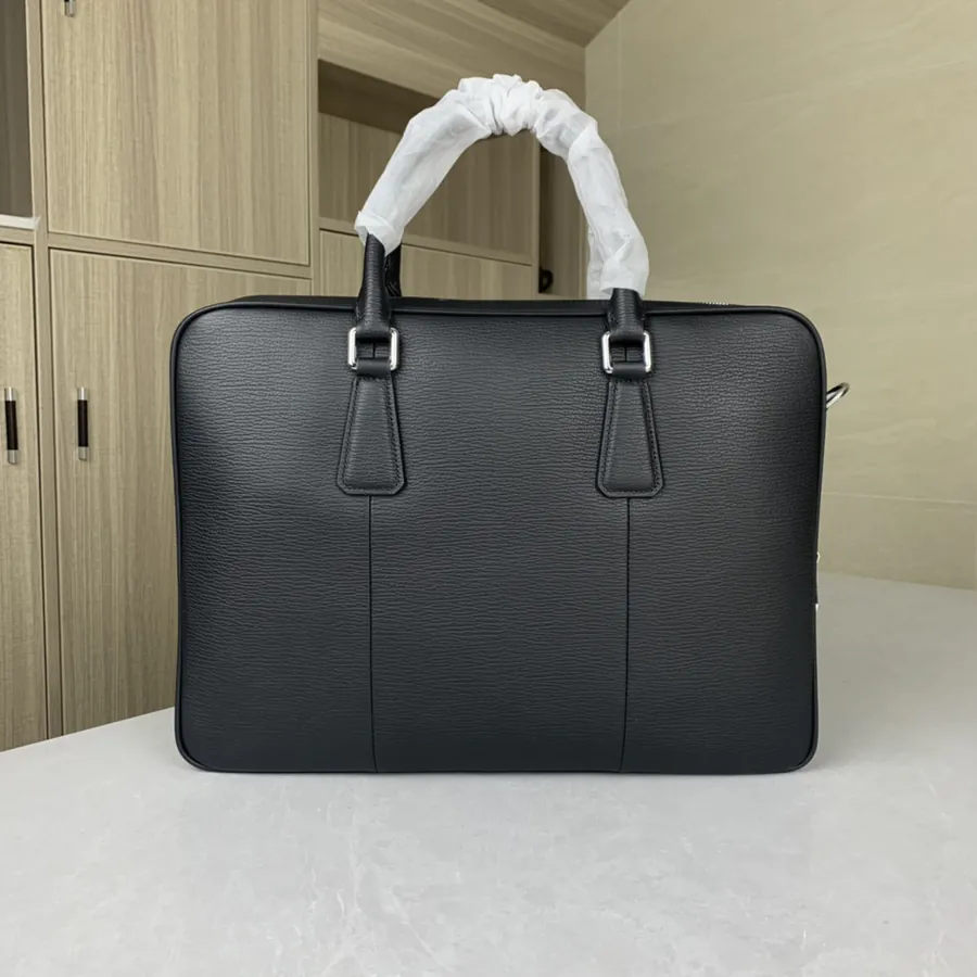 MONTBLANC Premium Briefcase with Double Zip High Quality Top Grain Calfskin