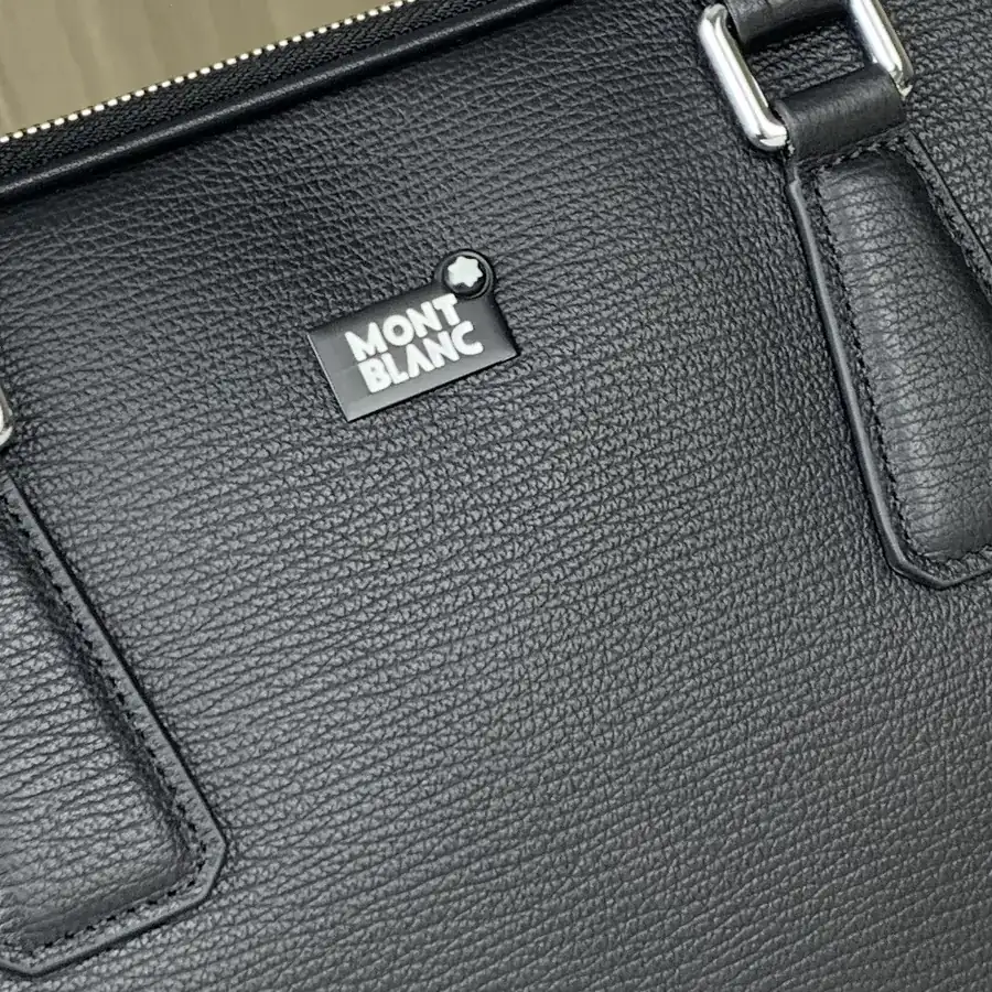 MONTBLANC Premium Briefcase with Double Zip High Quality Top Grain Calfskin