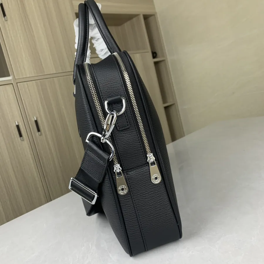 MONTBLANC Premium Briefcase with Double Zip High Quality Top Grain Calfskin