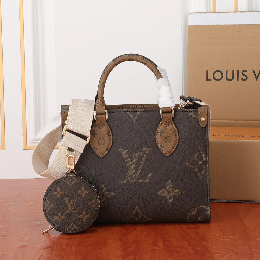 OnTheGo Mini Tote with Monogram and Monogram Reverse Canvas