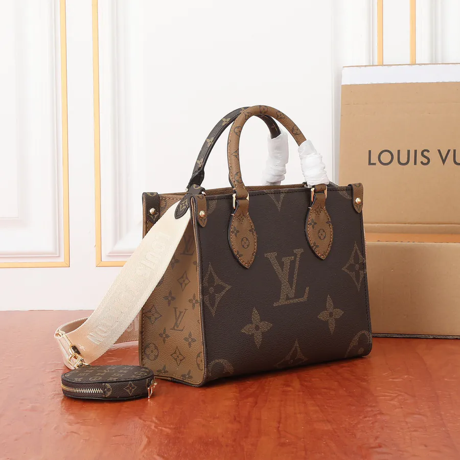 OnTheGo Mini Tote with Monogram and Monogram Reverse Canvas