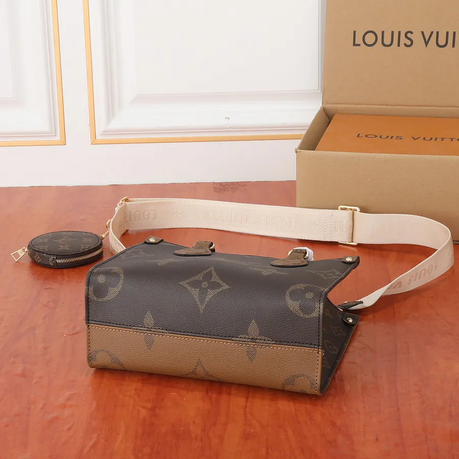 OnTheGo Mini Tote with Monogram and Monogram Reverse Canvas