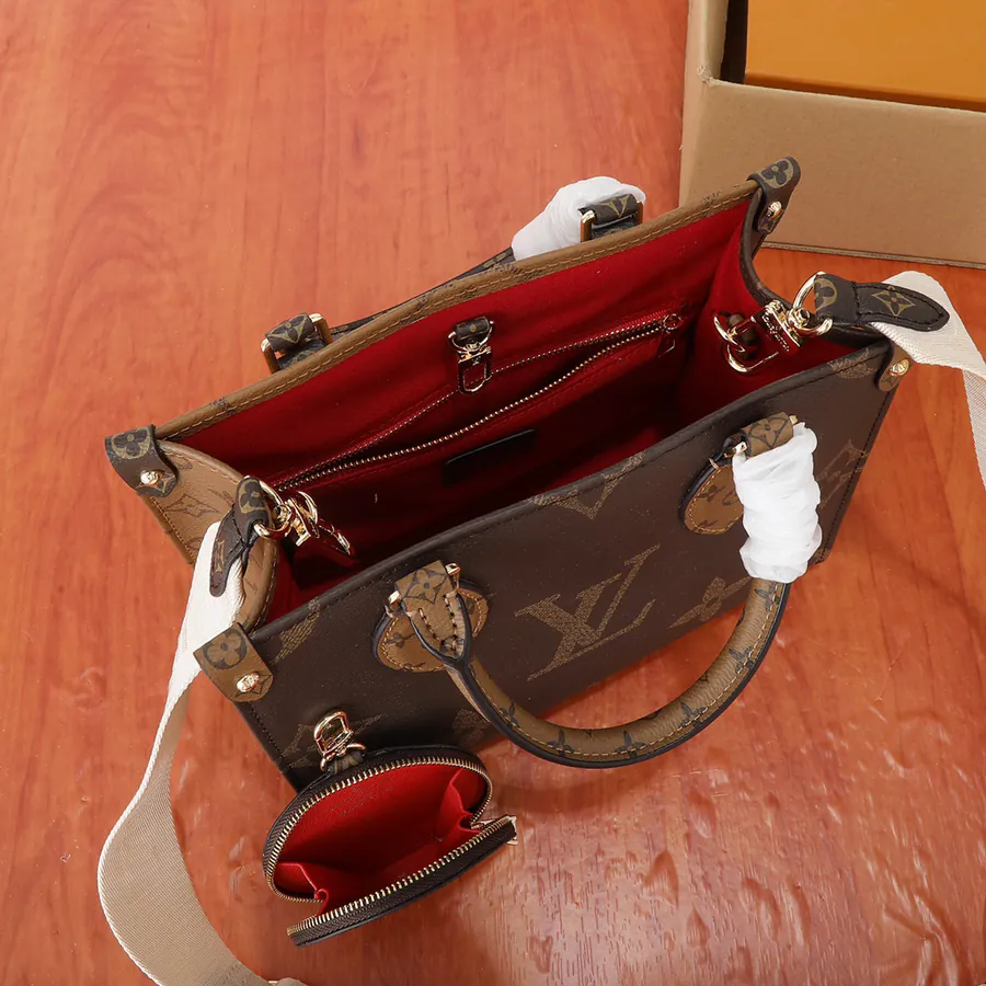 OnTheGo Mini Tote with Monogram and Monogram Reverse Canvas
