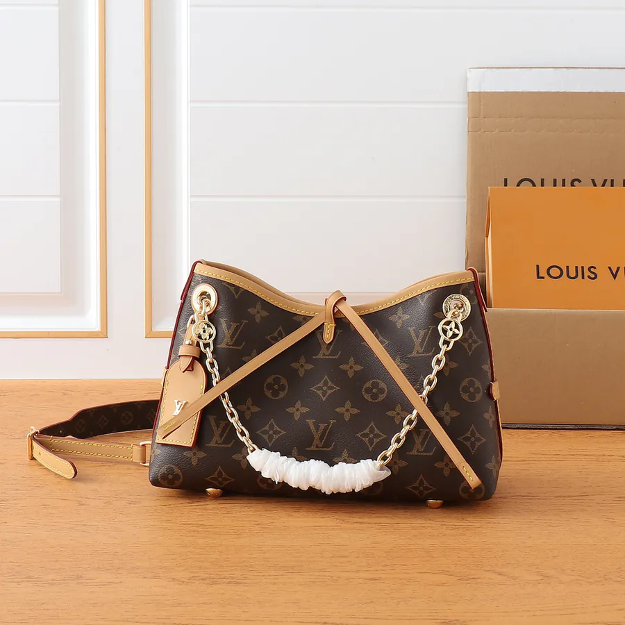 Chanel CarryAll BB Handbag Monogram Canvas with Chain Details