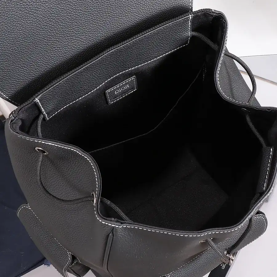 Dior Essentials Saddle Bag Black Grained Calfskin