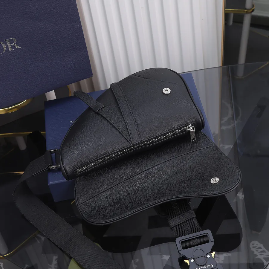 Dior Saddle Bag Black Grained Calfskin