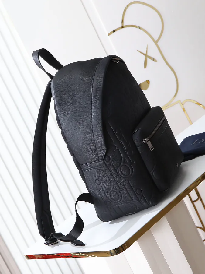 Dior Rider 2.0 Zip Backpack Black Grained Calfskin and Leather
