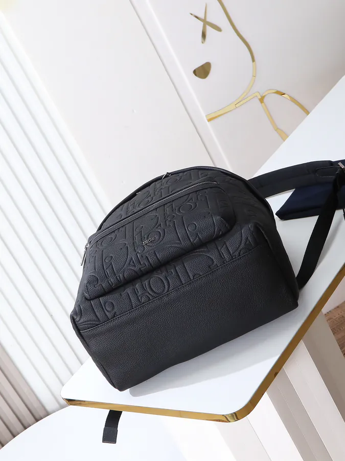 Dior Rider 2.0 Zip Backpack Black Grained Calfskin and Leather