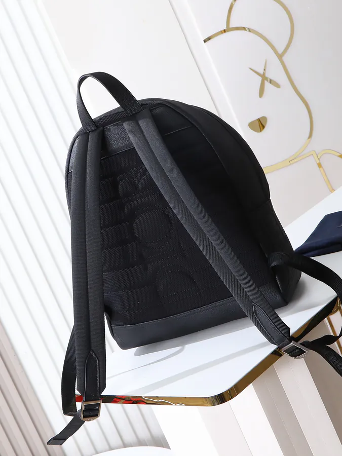 Dior Rider 2.0 Zip Backpack Black Grained Calfskin and Leather