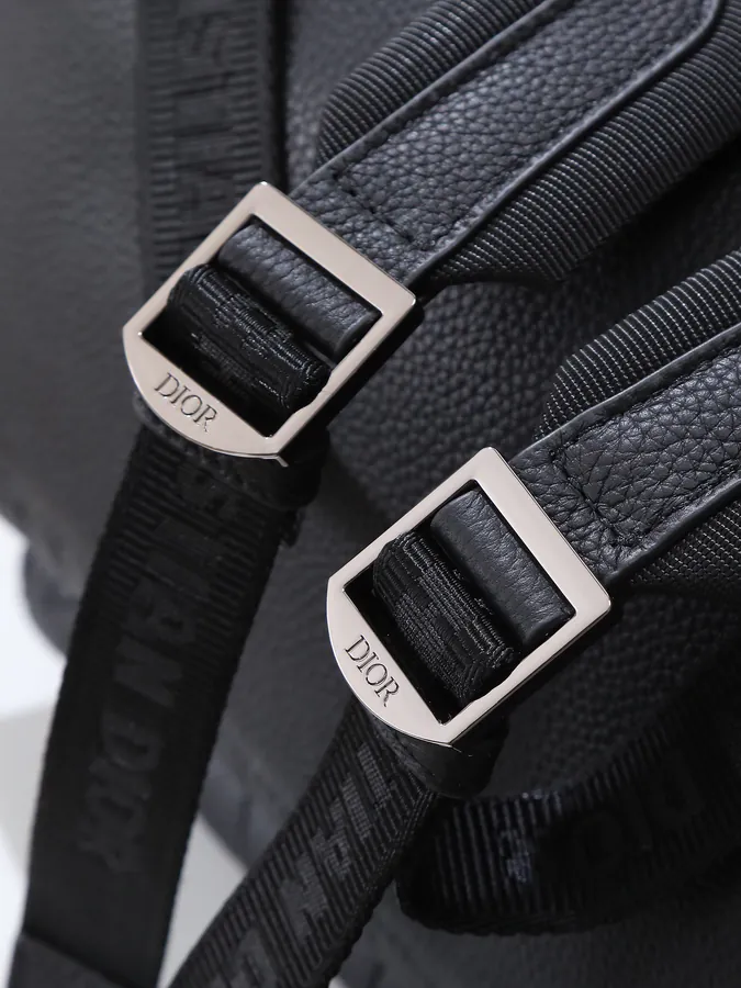 Dior Rider 2.0 Zip Backpack Black Grained Calfskin and Leather