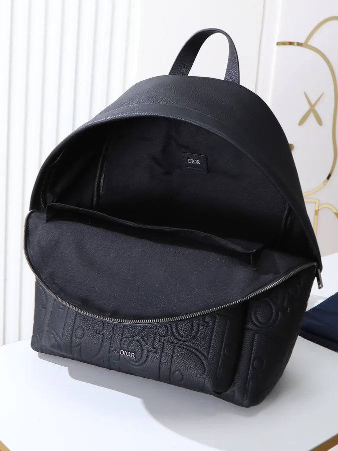 Dior Rider 2.0 Zip Backpack Black Grained Calfskin and Leather