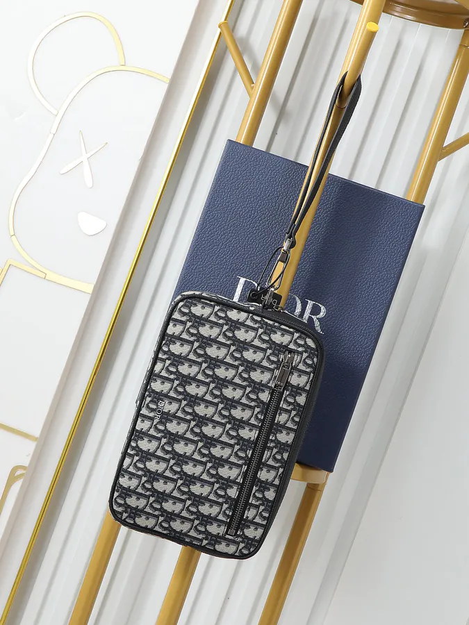 Dior Travel Bag with Leather Strap Oblique Print