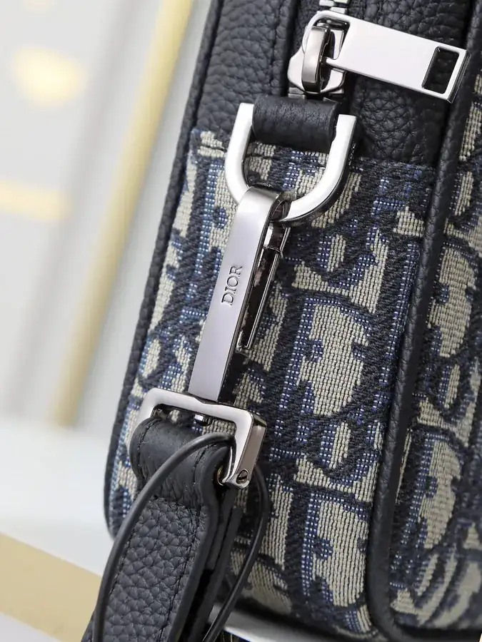 Dior Travel Bag with Leather Strap Oblique Print