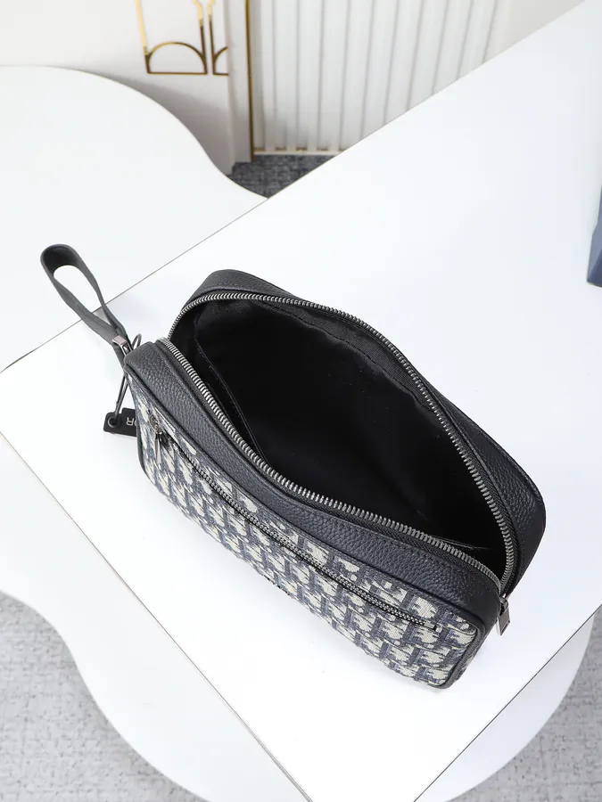 Dior Travel Bag with Leather Strap Oblique Print