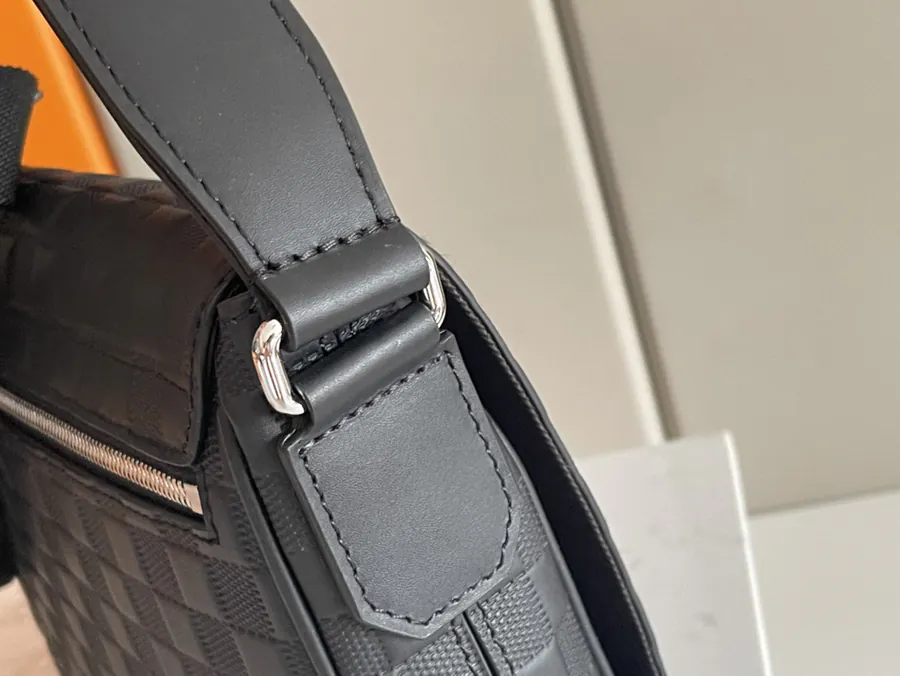 District Mini Messenger Bag with Damier Infini Canvas and Leather Trim