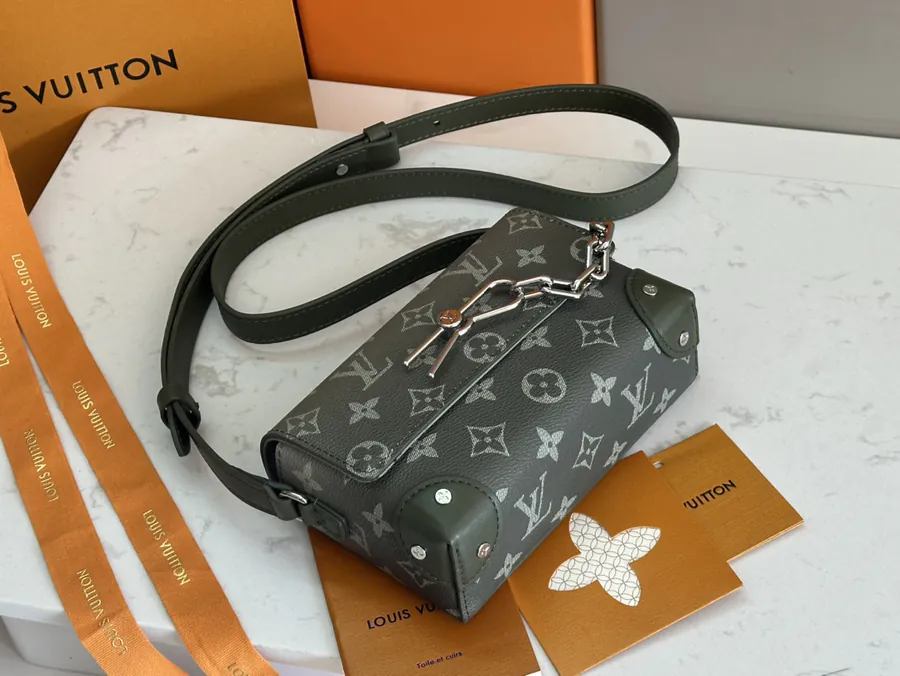 Steamer Mini Bag with Monogram Eclipse Reverse Canvas and Leather Trim
