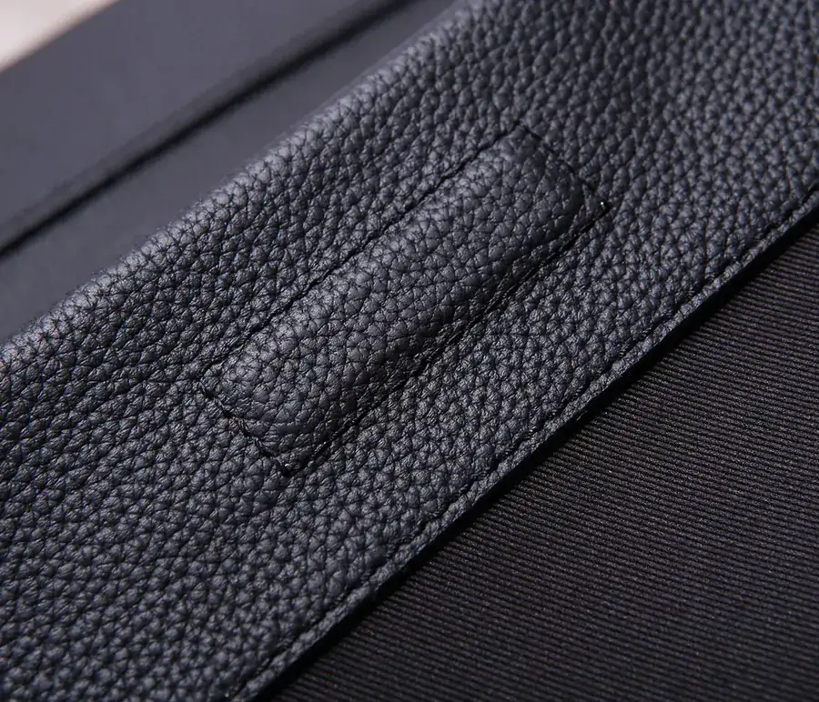 AEROGRAM Black Mail Bag Minimalist Design, Grained Calfskin