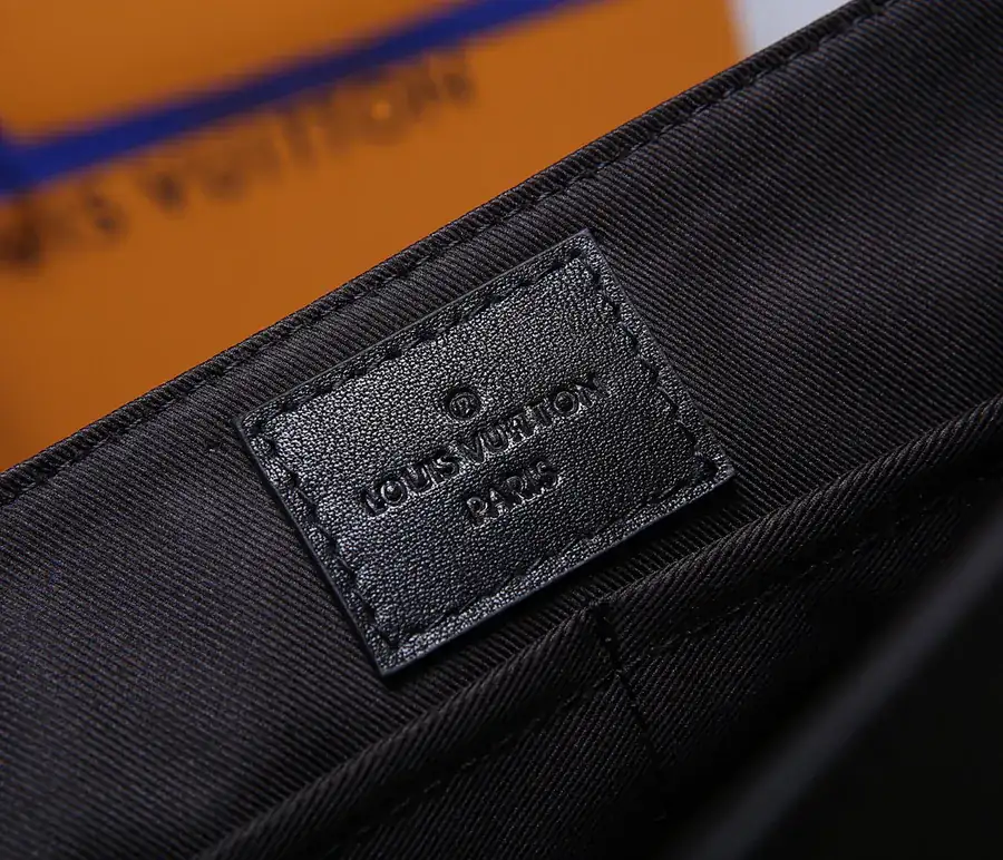 AEROGRAM Black Mail Bag Minimalist Design, Grained Calfskin