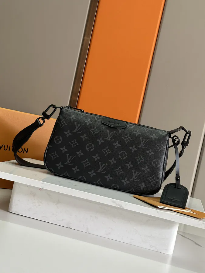 Pochette Accessoire XL Handbag with Monogram Eclipse Canvas